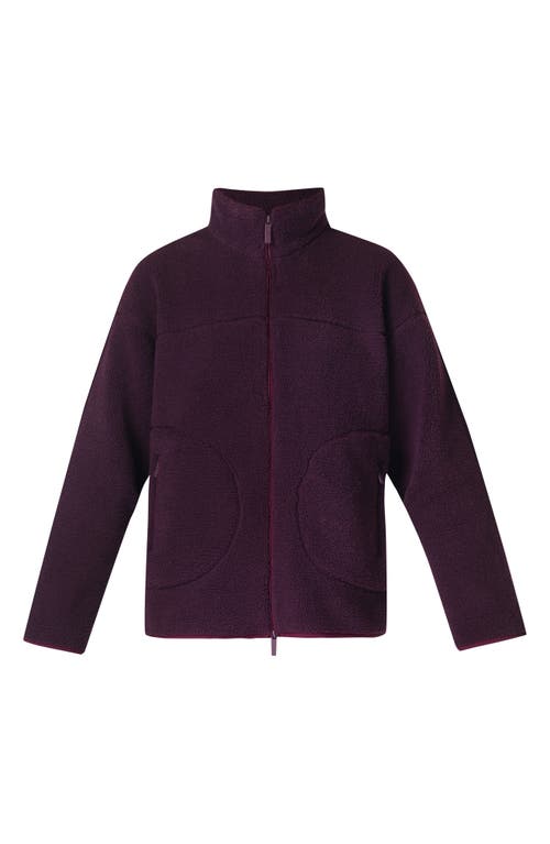 Sweaty Betty Front Zip Fleece Jacket In Midnight Cherry Purple