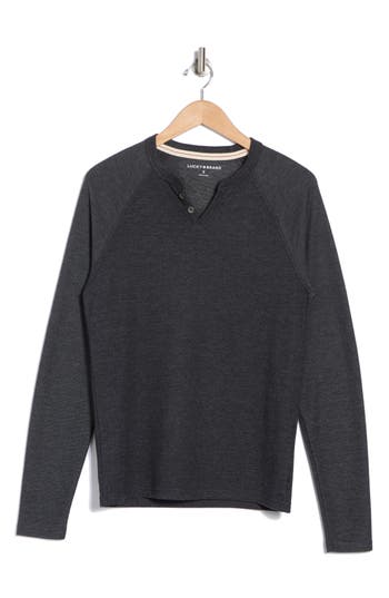 Lucky Brand Mélange Crewneck Sweater In Jet Black