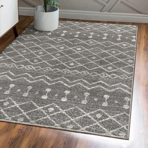 Jonathan Y Aksil Moroccan Beni Souk Area Rug In Gray/cream