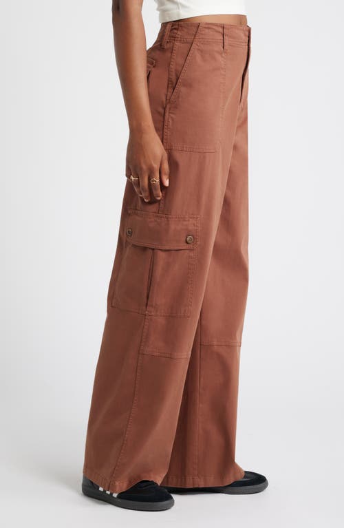 Shop Bp. Twill Wide Leg Cargo Pants In Brown Tiramisu