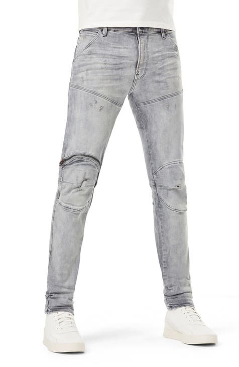 5620 3D Zip Knee Distressed Skinny Jeans (Oreon Grey Destroyed)