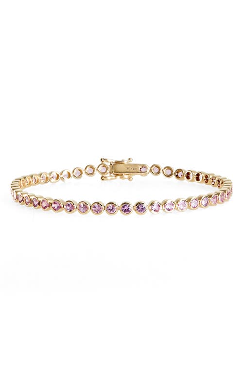 Valani Atelier Pink Sapphire Tennis Bracelet In Gold
