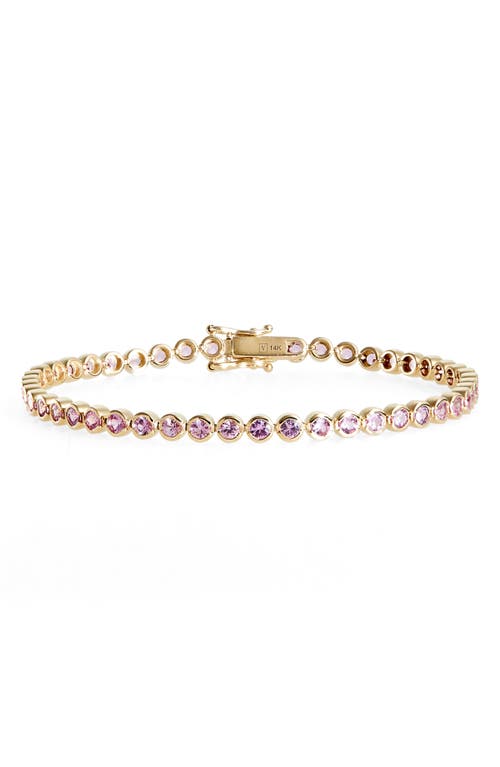 Valani Atelier Pink Sapphire Tennis Bracelet In Yellow Gold/sapphire/diamond