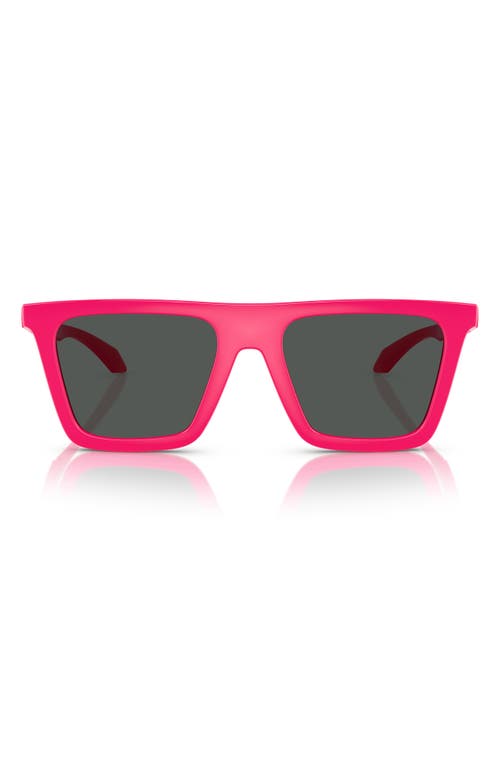 Shop Versace 53mm Rectangular Sunglasses In Pink/dark Grey