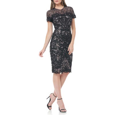 Js Collections Soutache Lace Cocktail Dress, Black