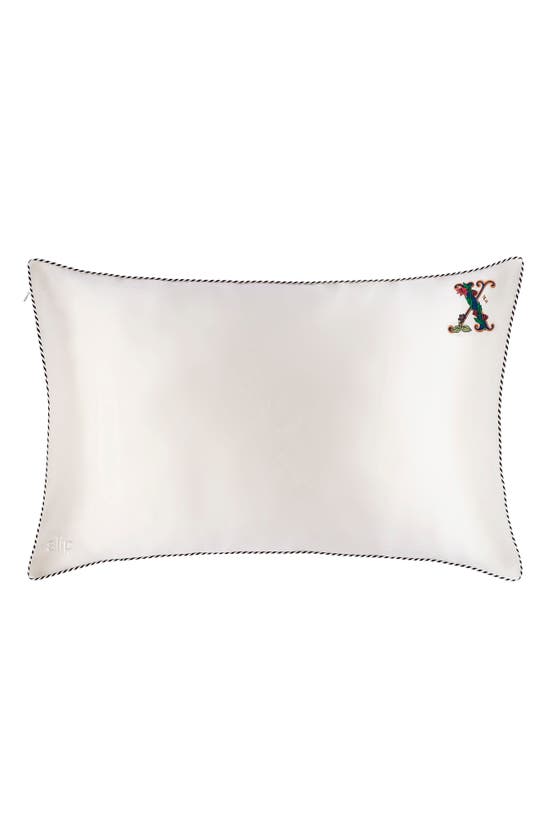 Shop Slip Embroidered Pure Silk Queen Pillowcase In X