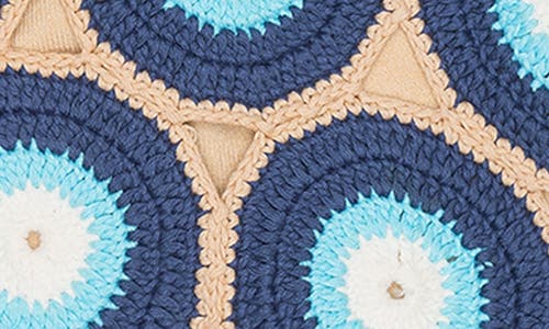 Shop Mavrans Evil Eye Crochet Shorts In Blue Multi