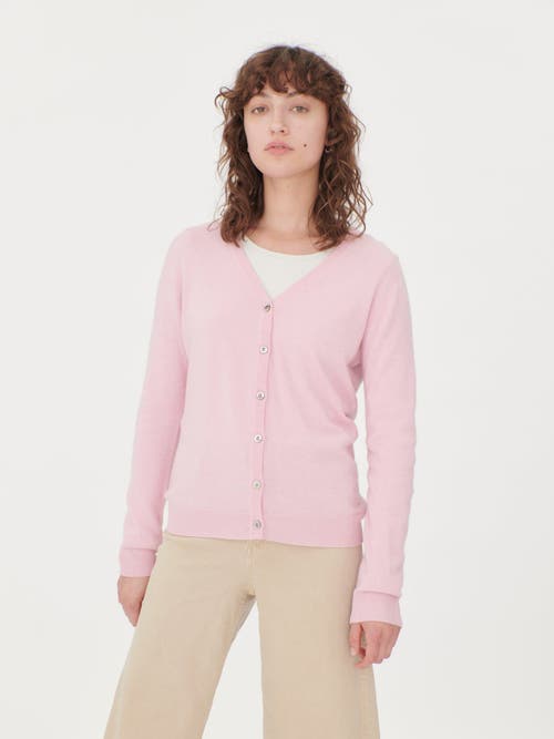 Shop Gobi Cashmere V-neck Cardigan In Almond Blossom