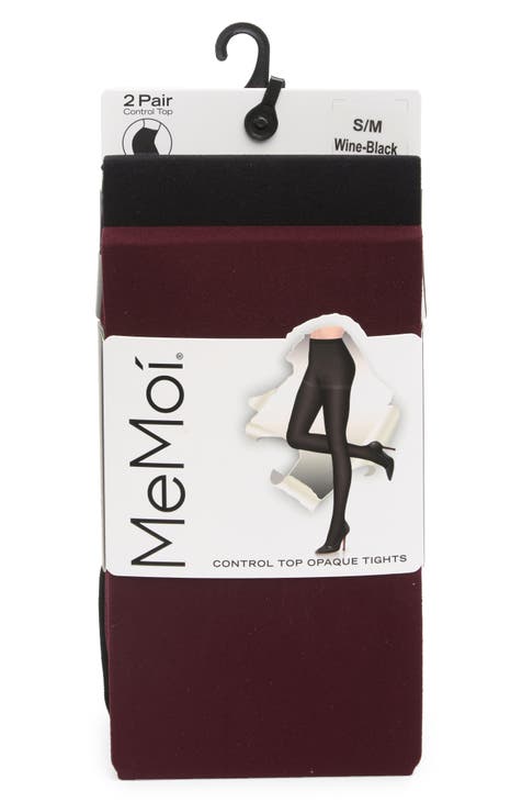 2-Pack Solid Control Top Tights