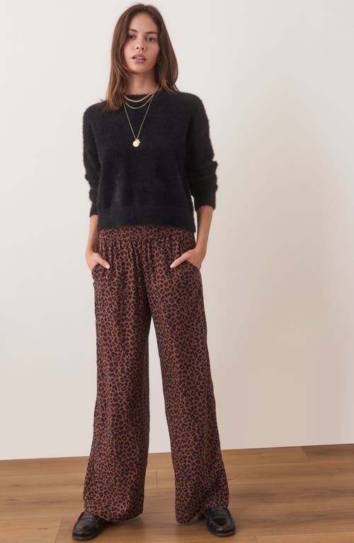 Marine Layer Allison Wide Leg Tencel® Lyocell Pants In Leopard