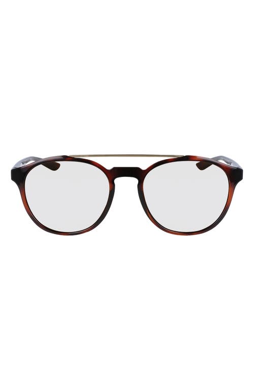 Nike Kismet 54mm Round Blue Light Blocking Glasses In Tortoise/blue Light