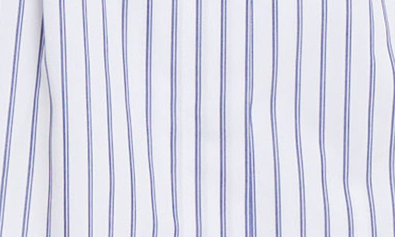 Shop Misook Stripe Stand Collar Top In Mazarine/ White
