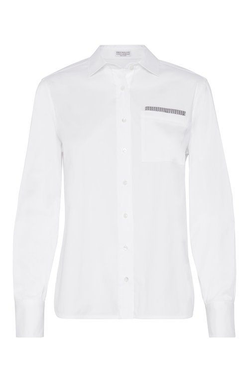 Shop Brunello Cucinelli Poplin Shirt In White