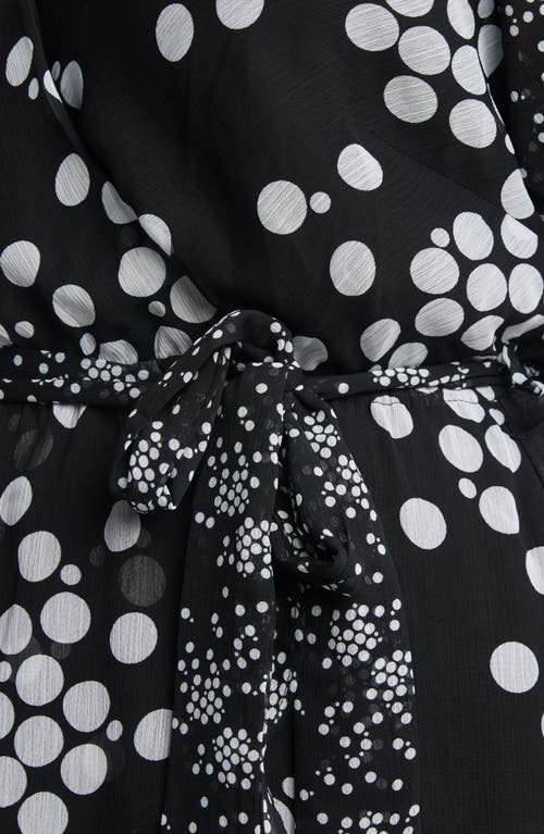 Estelle Dayla Spot Faux Wrap Dress In Black/milk