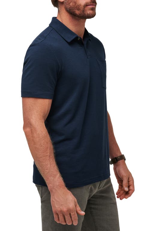 Travismathew Cloud Slub Pocket Polo In Total Eclipse