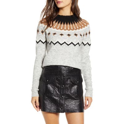 Vero Moda Intarsia Metallic Sweater, Grey