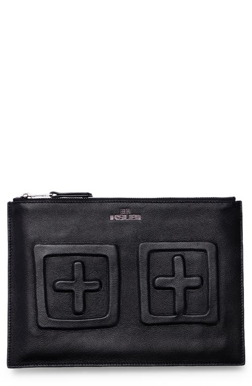 Ksubi T-Box Leather Clutch in Black