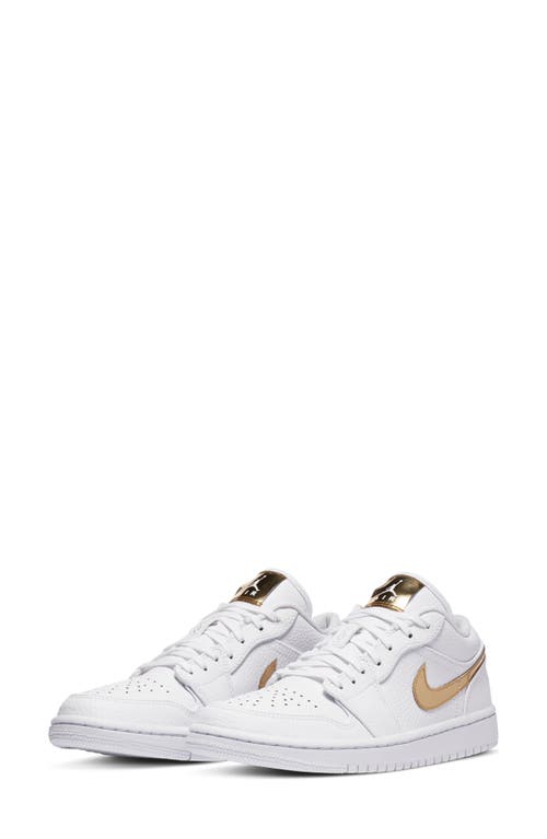 Shop Jordan Nike Air  1 Low Se Sneaker In White/metallic Gold/white