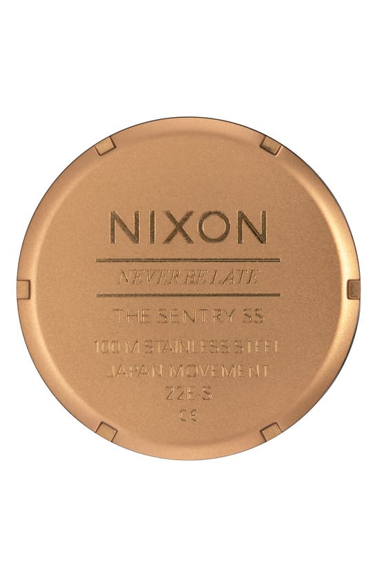 Shop Nixon The Sentry Bracelet Watch, 42mm In Bronze / Black