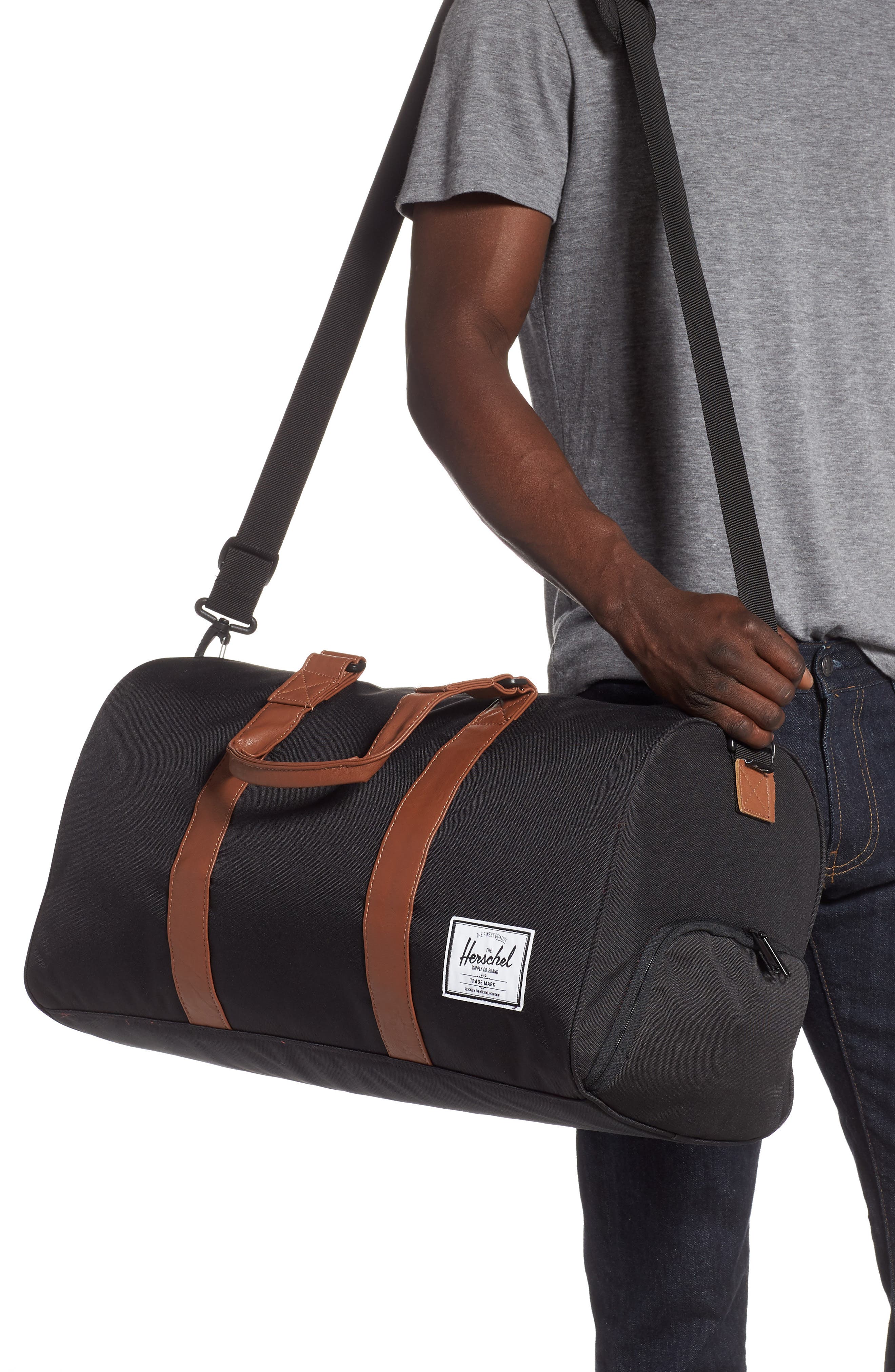 Mens Bags Gym bags and sports bags Black Herschel Novel Duffle Bag in Black Crosshatch Black for Men Herschel Supply Co 