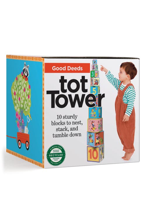 eeBoo Good Deeds Tot Tower 10-Piece Blocks Play Set in Blue