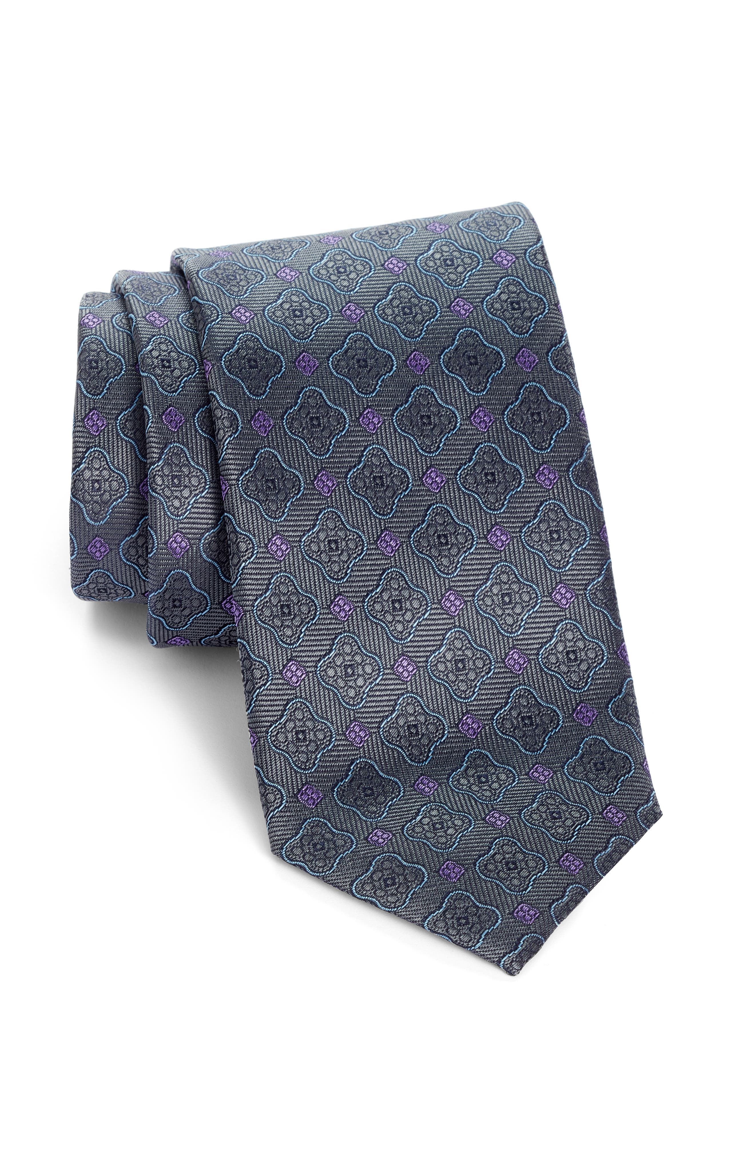 Nordstrom Boy's Blue Silk Zipper Tie 3783 One Size 