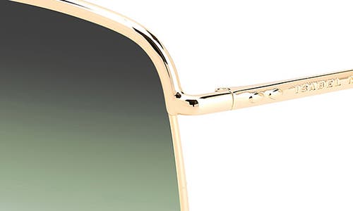 Isabel Marant Wild Metal 62mm Gradient Oversize Rectangular Sunglasses In Rose Gold/grey Green