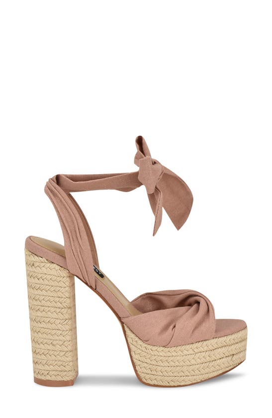 Shop Nine West Gertha Ankle Wrap Espadrille Platform Sandal In Light Pink