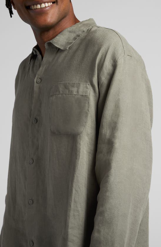 Shop Parachute Linen Shirt In Moss