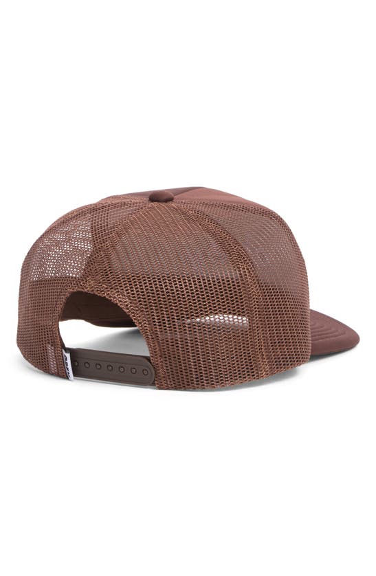 Shop Obey Lowercase Logo Snapback Trucker Hat In Brown