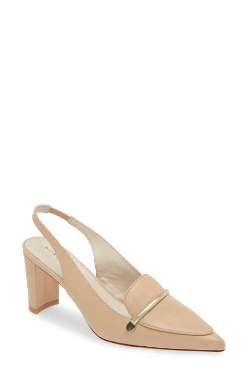 Shop Koko + Palenki Parisa Slingback Pointed Toe Bit Loafer Pump In Light Fawn Leather