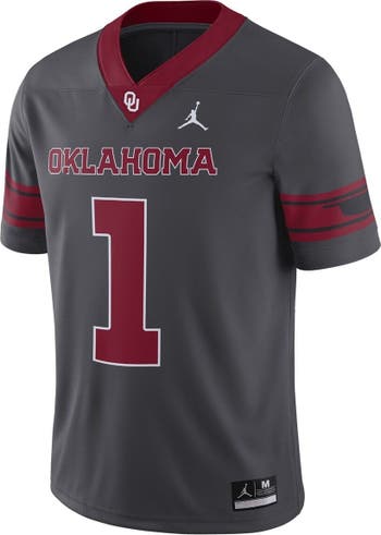 Men's Nike #1 Anthracite Oklahoma Sooners Alternate Game Jersey Size: Large