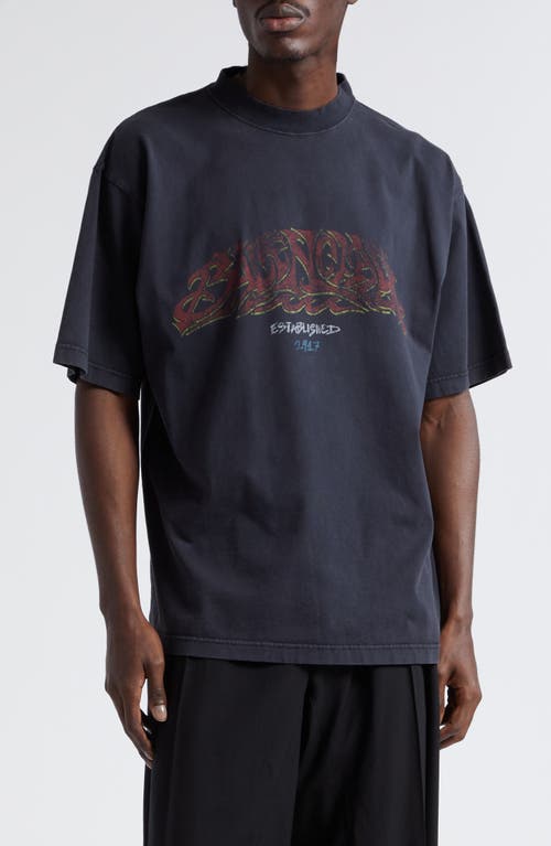 Balenciaga Lunar New Year Dragon Cotton Graphic T-Shirt Faded Black/Red at Nordstrom,