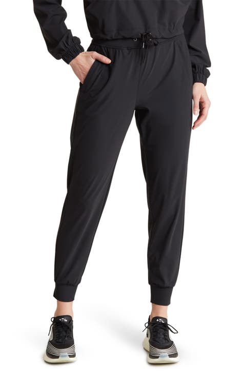 $78 90' Degree By Reflex Lux Ankle Jogger Pants Black Zip Pockets NWT  Women's L