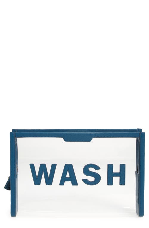 Wash Cosmetics Pouch in Clear/Light Petrol