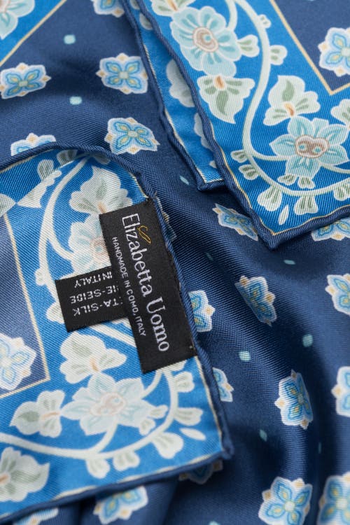 Elizabetta Ducati - Hand Rolled Silk Neckerchief In Marine Blue