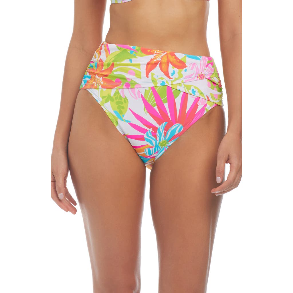 Bleu Rod Beattie Rod Beattie Sarong Hipster Bikini Bottoms In Pink Multi