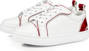 Christian Louboutin Kid's Funnyto Red-Sole Low-top Sneakers, Toddler/Kids