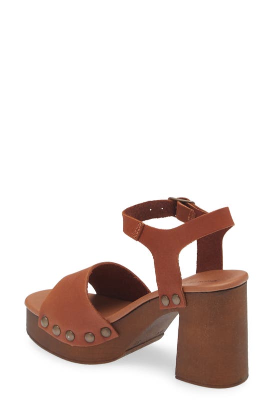 Chocolat Blu Holand Ankle Strap Platform Sandal In Cognac Leather