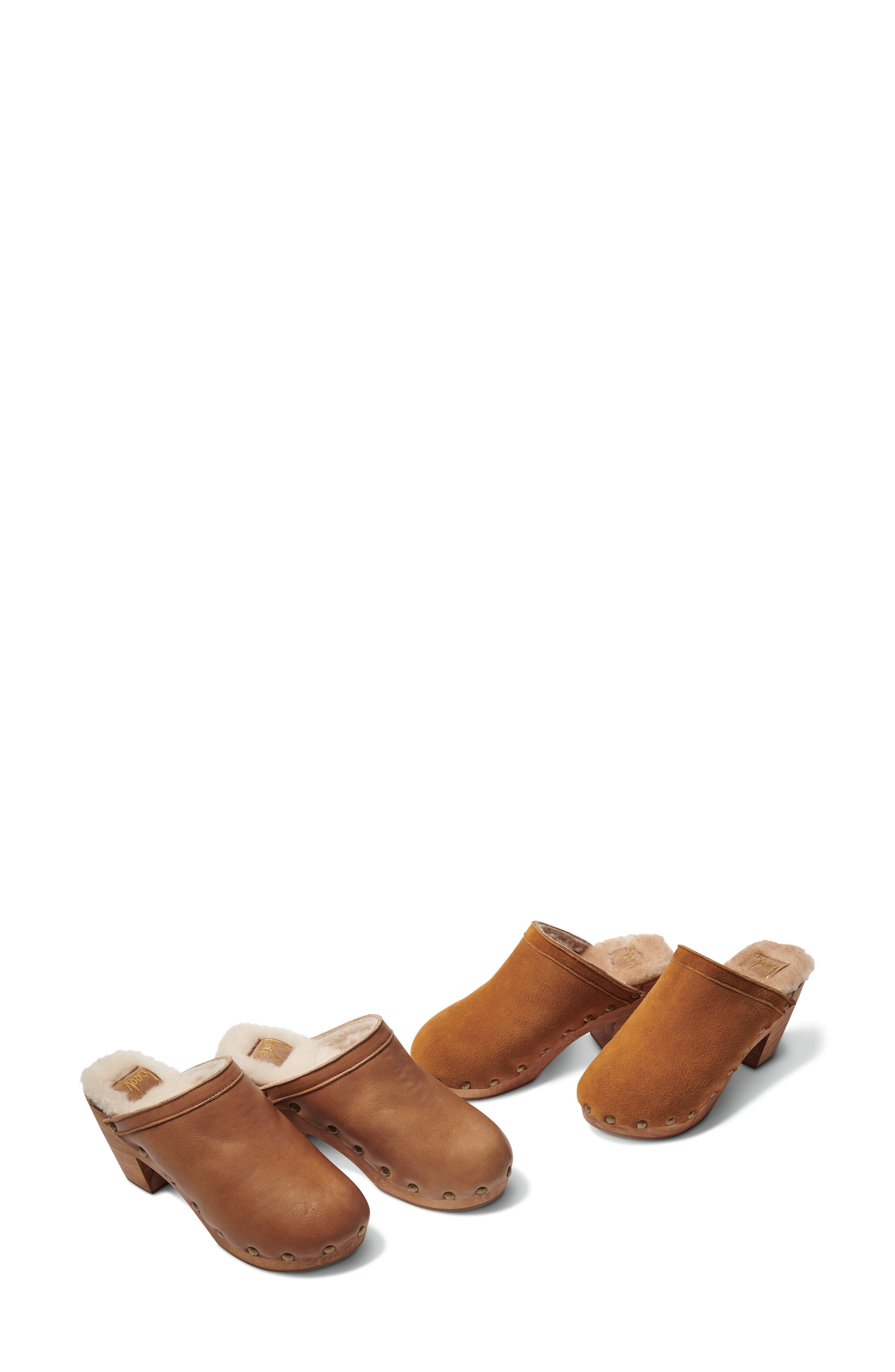 shearling clogs