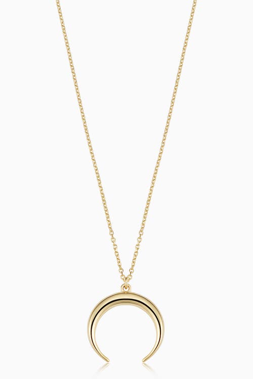 Oradina 14k Yellow Solid Gold Wall Street Pendant Necklace In Yellow Gold