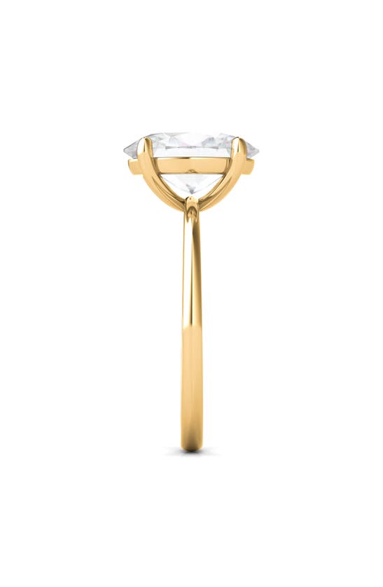 Shop Hautecarat 18k White Gold Oval Cut Lab Created Diamond Engagement Ring In 18k Yellow Gold