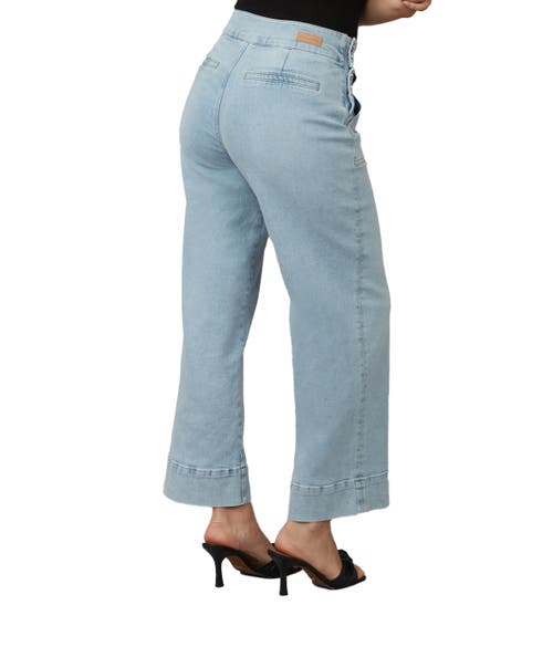 Shop Lola Jeans Colette High Rise Wide Leg Jeans In Cool Mist