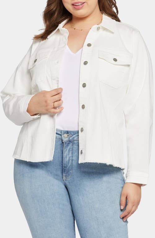 NYDJ Fray Hem Denim Trucker Jacket Optic White at Nordstrom,