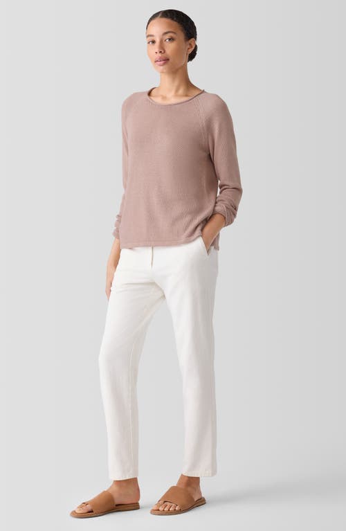 Shop Eileen Fisher Raglan Sleeve Organic Cotton Blend Sweater In Opal