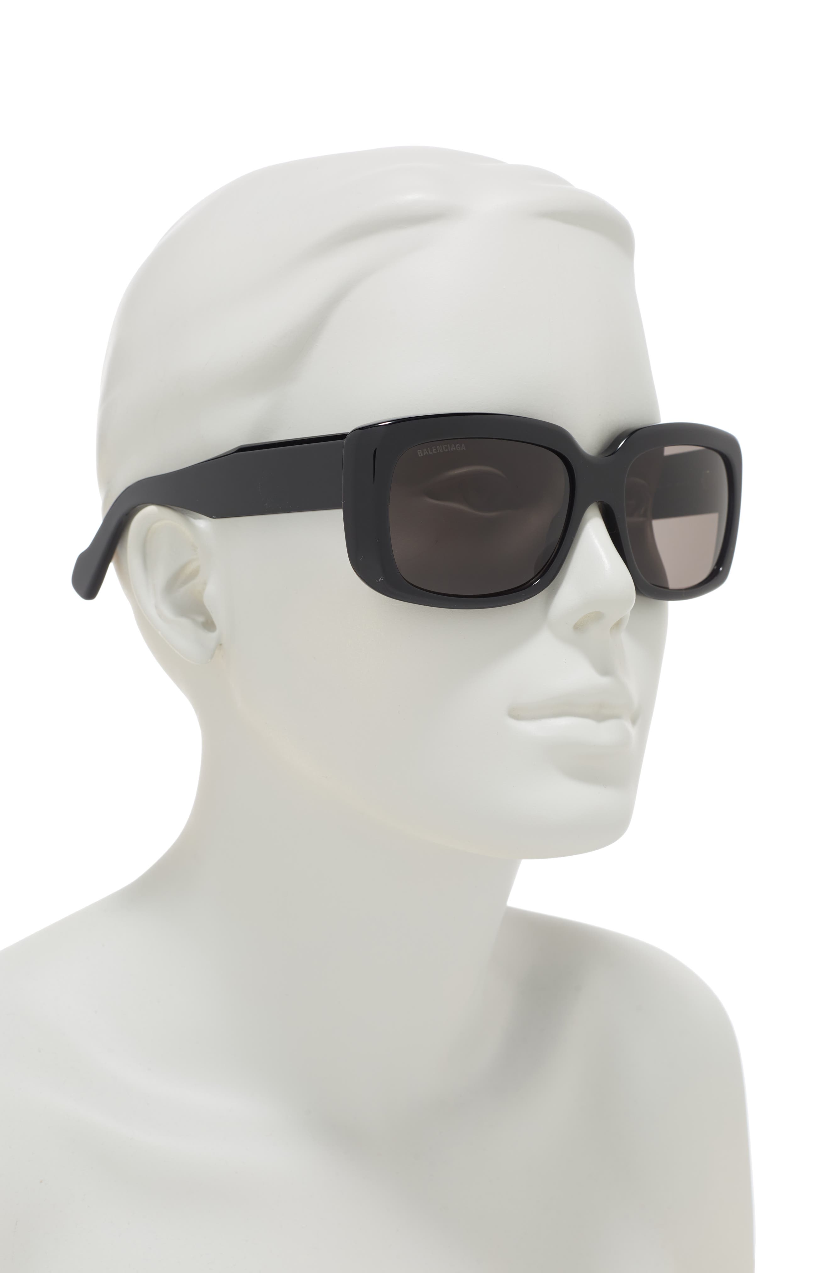 Balenciaga 56mm Core Square Sunglasses In Black Black Grey