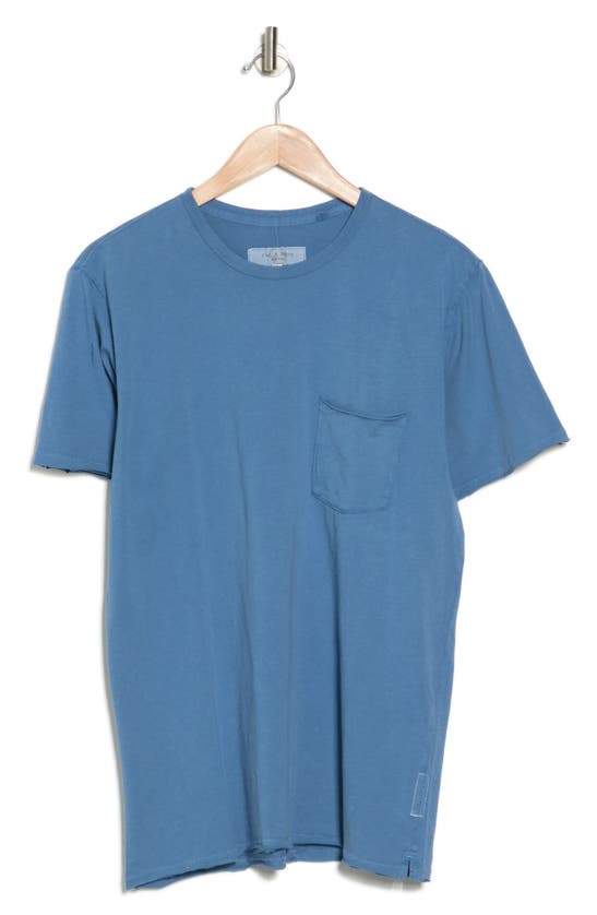 Rag & Bone Miles Cotton Pocket T-shirt In Mediumblu