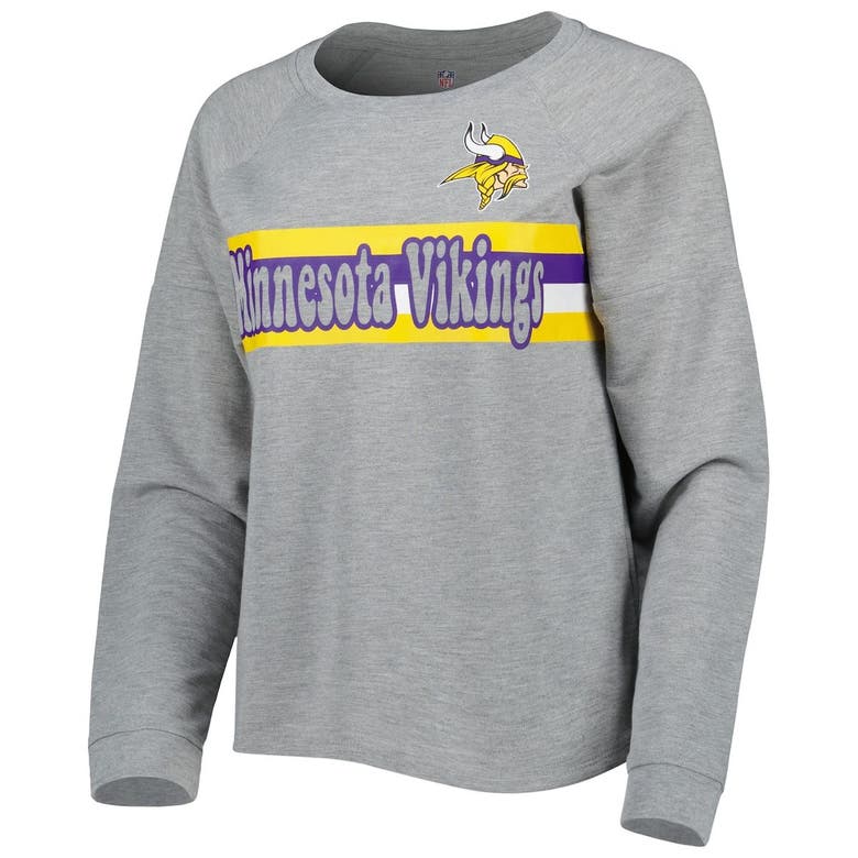 Outerstuff Youth Heathered Gray Minnesota Vikings Head-to-Head Long Sleeve T-Shirt Size: Large