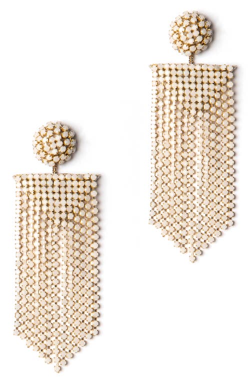 Fanning Crystal Drop Earrings in Ivory