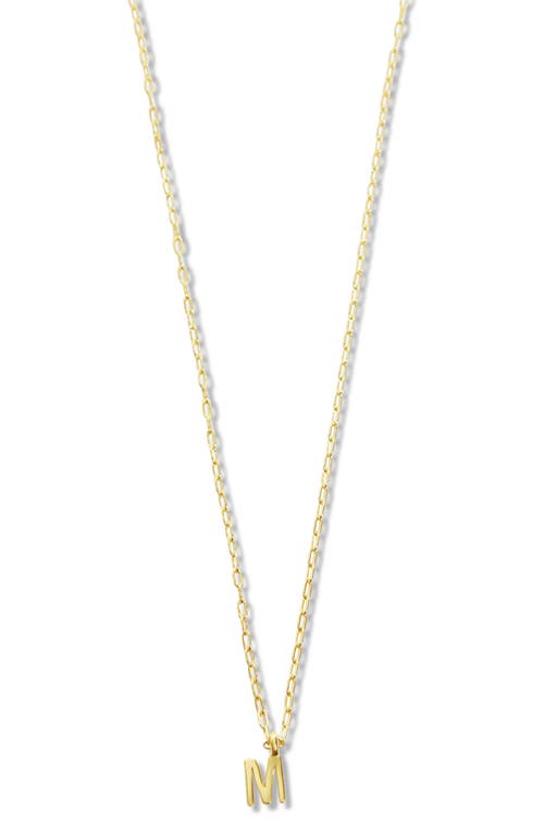 Argento Vivo Sterling Silver Initial Pendant Sterling Silver Paper Clip Chain Necklace In Gold - M